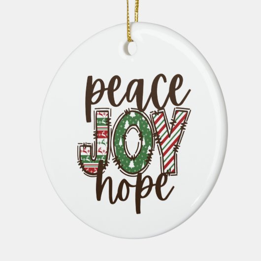 Peace Hope Joy-kerstornament Gift Idee Keramisch Ornament (Links)