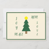 Peace Hope Joy Love Kerstboom Feestdagenkaart (Voorkant)