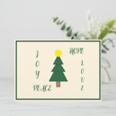 Peace Hope Joy Love Kerstboom Feestdagenkaart (Staand voorkant)