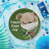 Peace Hope Joy Mask Beer Papieren Bordje (Feest)