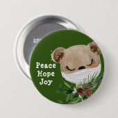 Peace Hope Joy Mask Beer Ronde Button 7,6 Cm (Voorkant /achterkant)