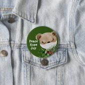 Peace Hope Joy Mask Beer Ronde Button 7,6 Cm (In situ)