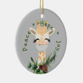 Peace Hope Joy Mask Giraffe Keramisch Ornament (Rechts)