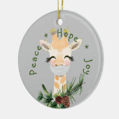 Peace Hope Joy Mask Giraffe Keramisch Ornament (Links)