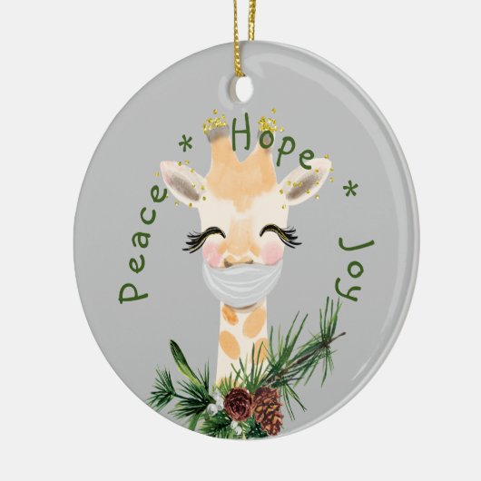 Peace Hope Joy Mask Giraffe Keramisch Ornament (Links)