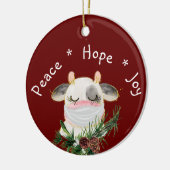 Peace Hope Joy Mask Koe Keramisch Ornament (Links)