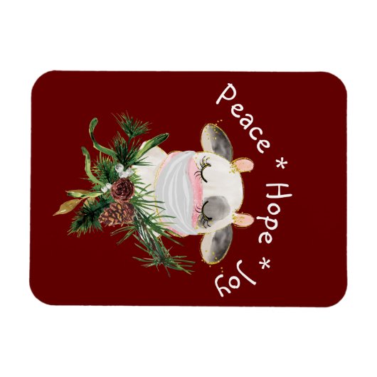 Peace Hope Joy Mask Koe Magneet (Horizontaal)