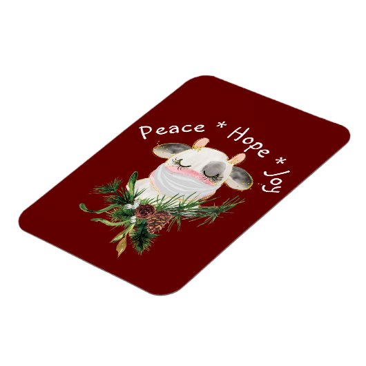 Peace Hope Joy Mask Koe Magneet (Linkerzijde)