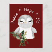 Peace Hope Joy Mask Penguin Feestdagenkaart (Voorkant)