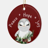 Peace Hope Joy Mask Penguin Keramisch Ornament (Links)
