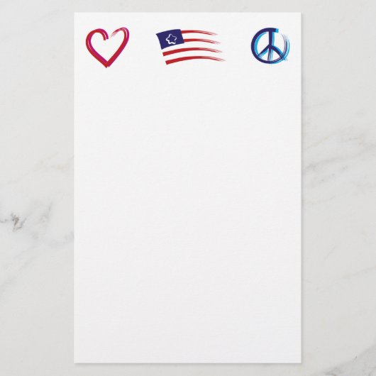 Peace Hope Love Briefpapier (Voorkant)