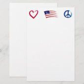 Peace Hope Love Briefpapier (Voorkant / Achterkant)