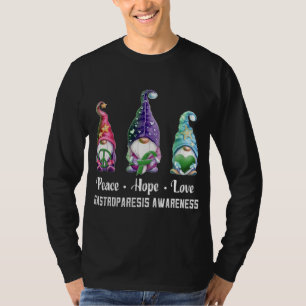 Peace Hope Love Gnomen Gastroparesis Awareness T-shirt