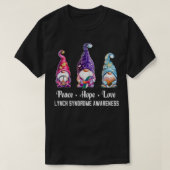 Peace Hope Love Gnomes Lynch Syndrome Awareness T-shirt (Design voorkant)