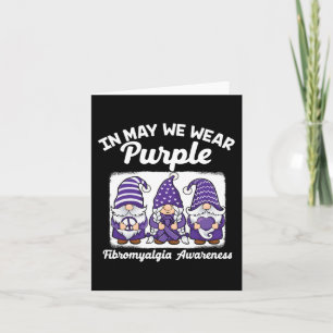 Peace Hope Love Gnomes Paarse Ribbon Fibromyalgia Kaart