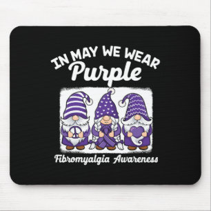 Peace Hope Love Gnomes Paarse Ribbon Fibromyalgia Muismat