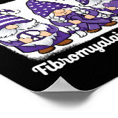 Peace Hope Love Gnomes Paarse Ribbon Fibromyalgia Poster (Hoek)