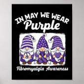 Peace Hope Love Gnomes Paarse Ribbon Fibromyalgia Poster (Voorkant)