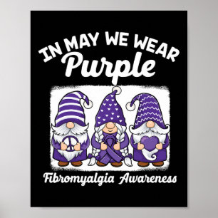 Peace Hope Love Gnomes Paarse Ribbon Fibromyalgia Poster