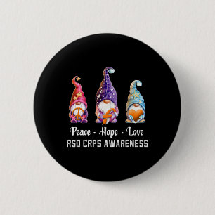 Peace Hope Love Gnomes RSD CRPS Bewustzijn Ronde Button 5,7 Cm