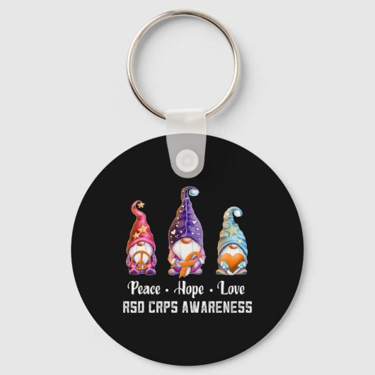 Peace Hope Love Gnomes RSD CRPS Bewustzijn Sleutelhanger (Voorkant)