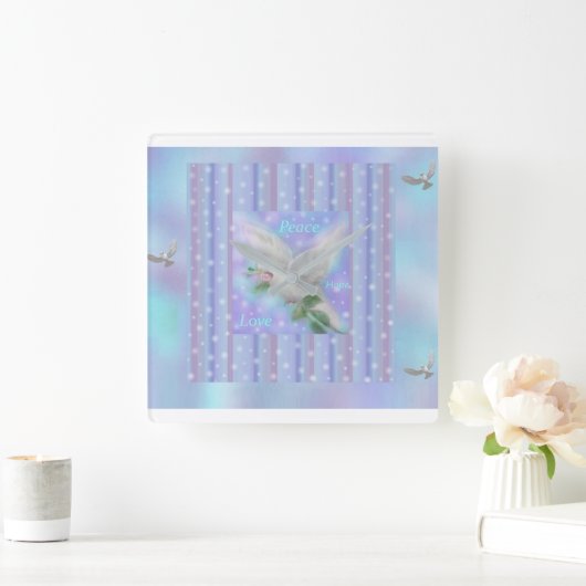 "Peace Hope Love" Grote klok (Huis)