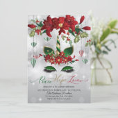 Peace Hope Love Holiday Celebration Unicorn Kaart (Staand voorkant)