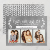 Peace Hope Love Joy Holiday Photo Chalkboard Feestdagenkaart (Voorkant / Achterkant)