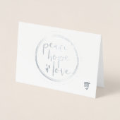 Peace Hope Love Moderne Corporate-vakantie Folie Kaarten (Voorkant)