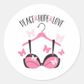 Peace Hope Love Ronde Sticker (Voorkant)