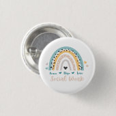 Peace Hope Love Social Work Button (Voorkant /achterkant)