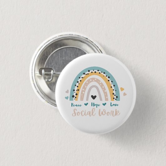 Peace Hope Love Social Work Button (Voorkant /achterkant)