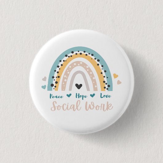 Peace Hope Love Social Work Button (Voorkant)