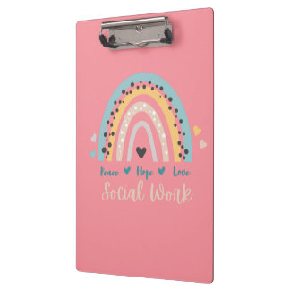 Peace Hope Love Social Work Cliboard Klembord
