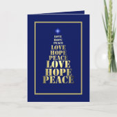 Peace, Hope Love Unieke kerstkaart Feestdagen Kaart (Voorkant)