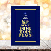 Peace, Hope Love Unieke kerstkaart Feestdagen Kaart