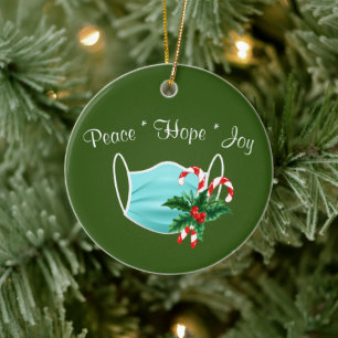 Peace Hope-masker en snoepkanen Keramisch Ornament