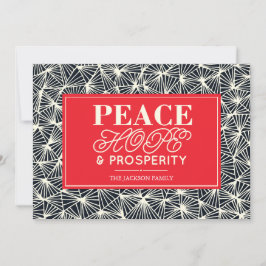 Peace, Hope & Prosperity Paper Holiday Card Feestdagenkaart