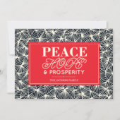 Peace, Hope & Prosperity Paper Holiday Card Feestdagenkaart (Voorkant)