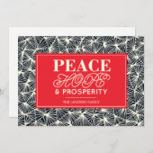 Peace, Hope & Prosperity Paper Holiday Card Feestdagenkaart (Voorkant / Achterkant)