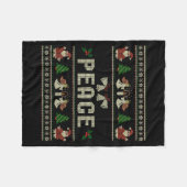 Peace I Come In Peace Couple Matching Ugly Christm Fleece Deken (Voorkant (Horizontaal))