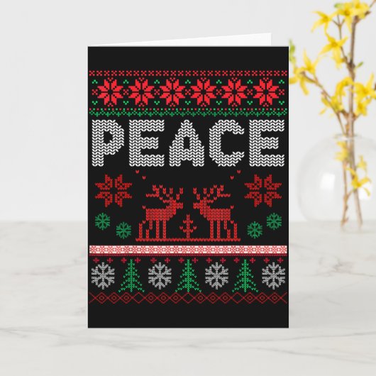 Peace I Come In Peace Couple Matching Ugly Christm Kaart (Gele Bloem)