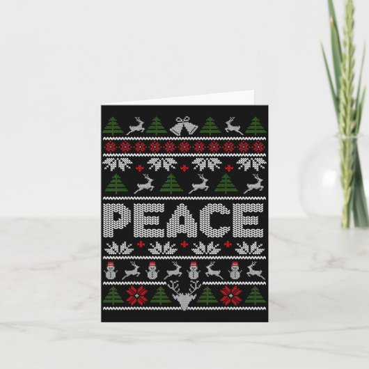 Peace I Come In Peace Couple Matching Ugly Christm Kaart (Voorkant)