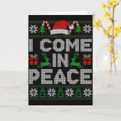 Peace I Come In Peace Couple Matching Ugly Christm Kaart (Gele Bloem)
