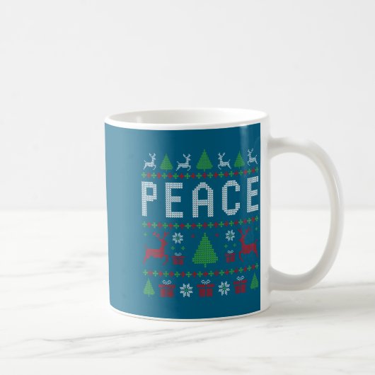 Peace I Come In Peace Couple Matching Ugly Christm Koffiemok (Rechts)