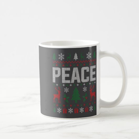 Peace I Come In Peace Couple Matching Ugly Christm Koffiemok (Rechts)