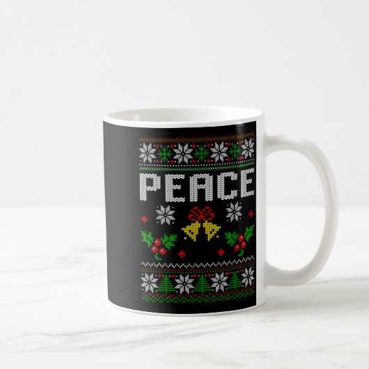 Peace I Come In Peace Couple Matching Ugly Christm Koffiemok (Rechts)