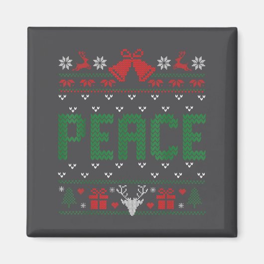 Peace I Come In Peace Couple Matching Ugly Christm Magneet (Voorkant)