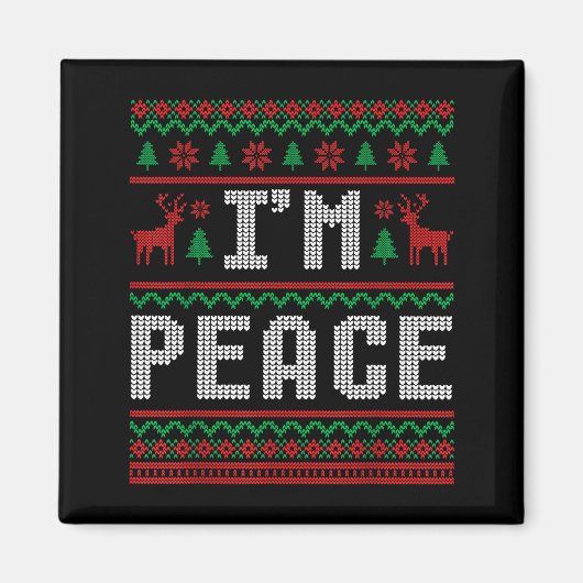 Peace I Come In Peace Couple Matching Ugly Christm Magneet (Voorkant)