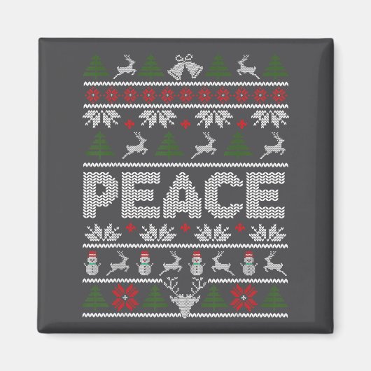 Peace I Come In Peace Couple Matching Ugly Christm Magneet (Voorkant)